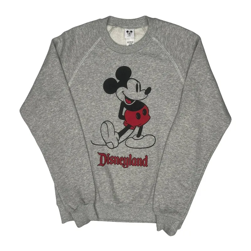 Disneyland Disney Cartoon Sweatshirt - Small Grey Cotton