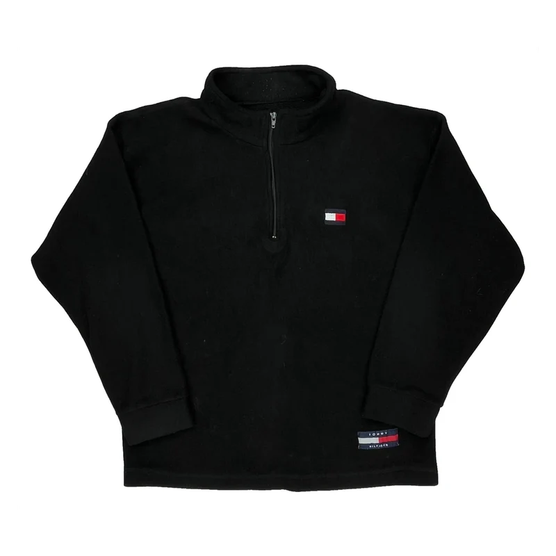 Tommy Hilfiger 1/4 Zip - Large Black Polyester