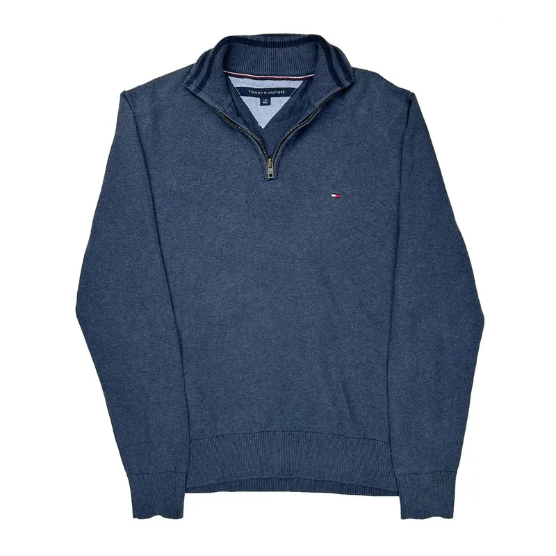 Tommy Hilfiger 1/4 Zip - Large Blue Cotton