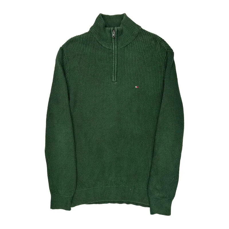 Tommy Hilfiger 1/4 Zip - Medium Green Cotton