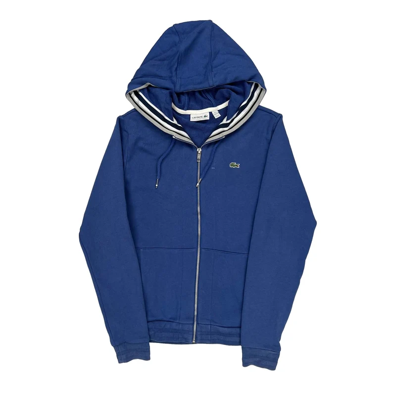 Lacoste Hoodie - Small Blue Cotton