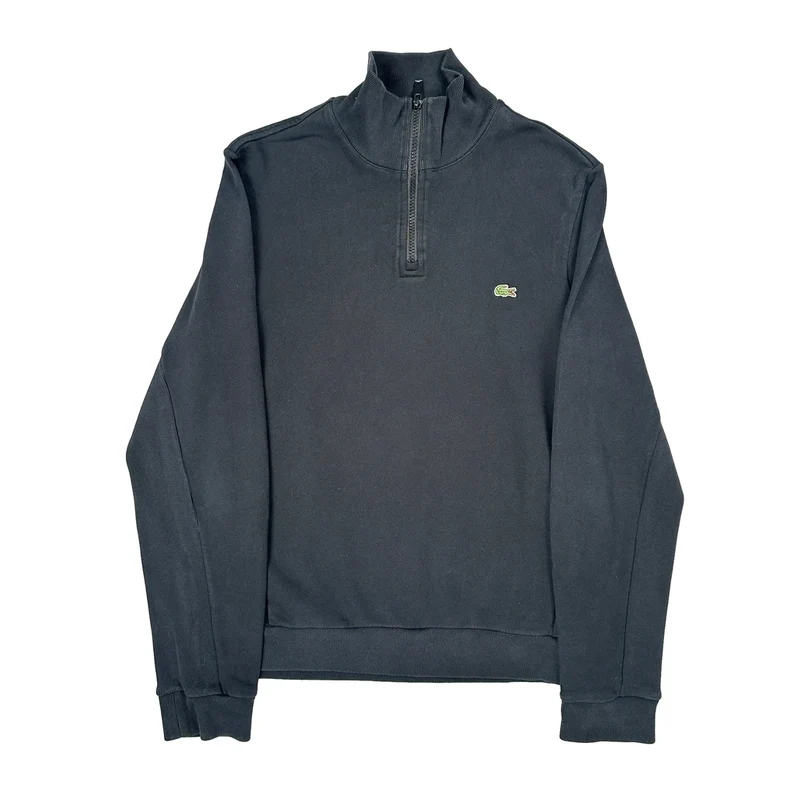 Lacoste 1/4 Zip - Small Black Cotton