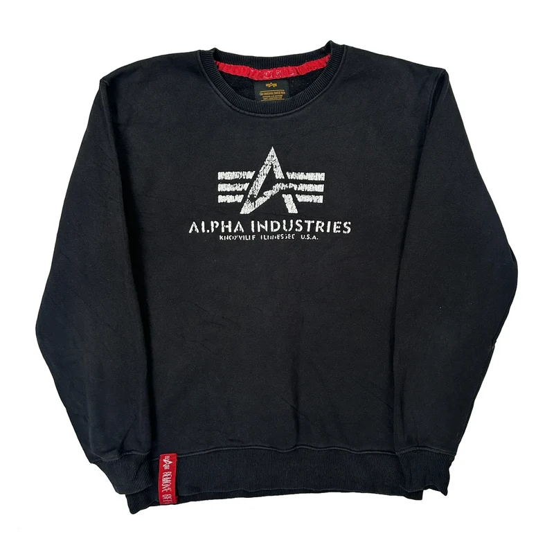 Knoxville Tennessee U.S.A. Alpha Industries Sweatshirt - Medium Black Cotton