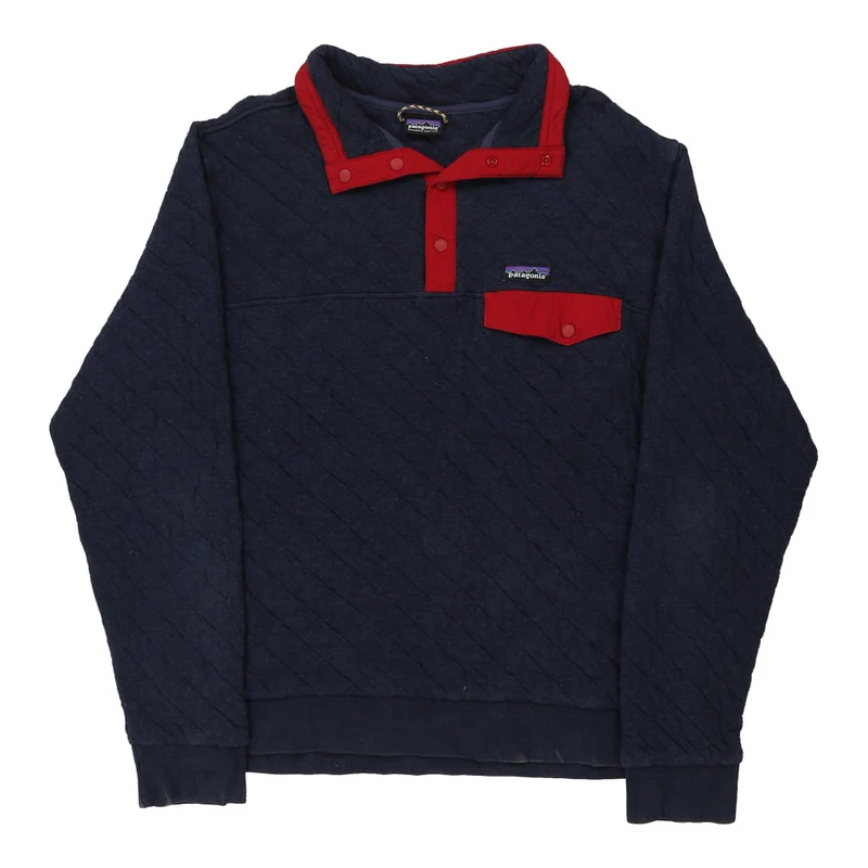 Patagonia Collared Sweatshirt - XL Navy Cotton