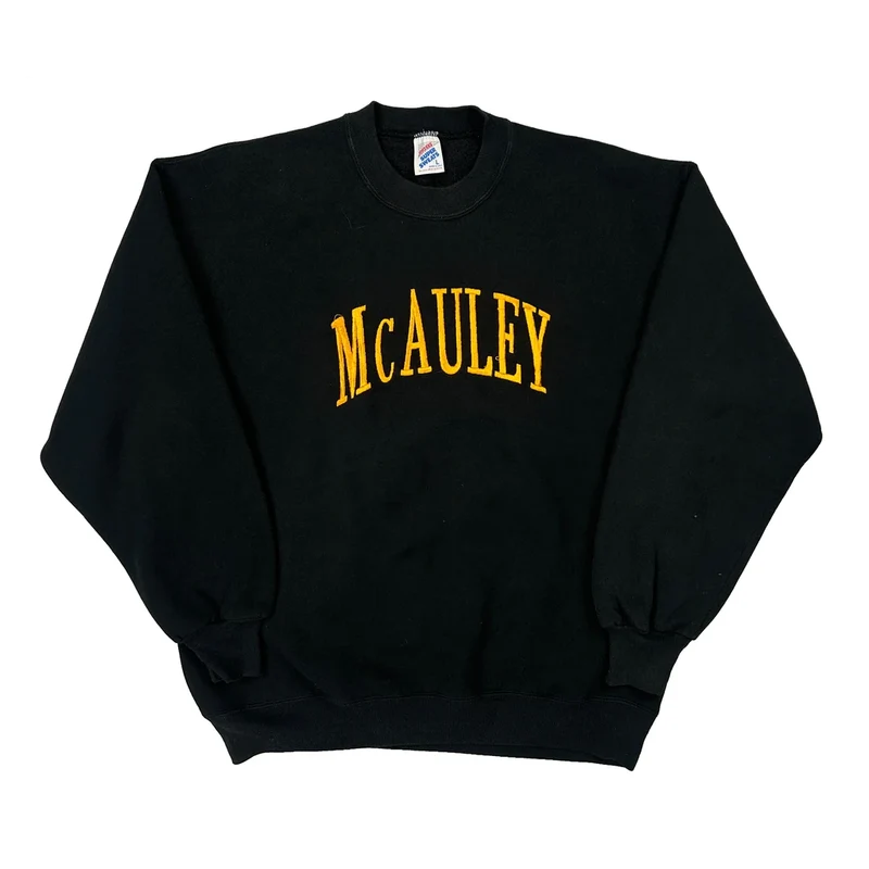 Made In USA Jerzees Mcauley Sweatshirt - Large Black Cotton