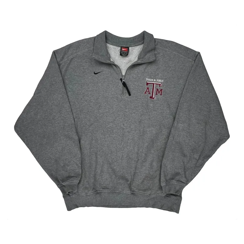 Track & Field Nike College 1/4 Zip - Medium Gray Cotton