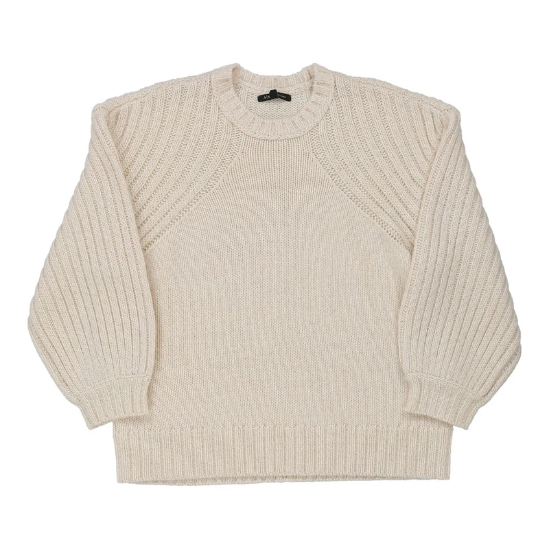 Armani Exchange Jumper - Medium Cream Acrylic Blend