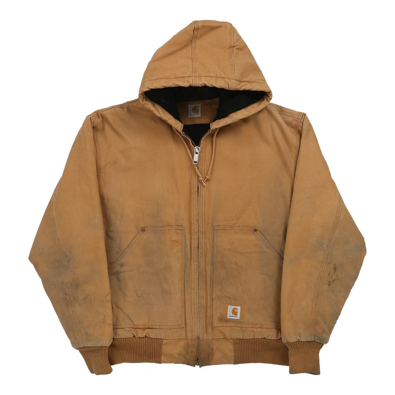 Heavily Worn Carhartt Jacket - XL Brown Cotton