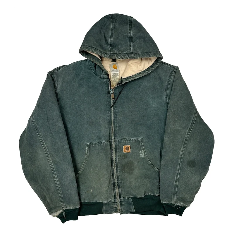 Blanket Lined Carhartt Htg Active Jacket - Large Green Cotton