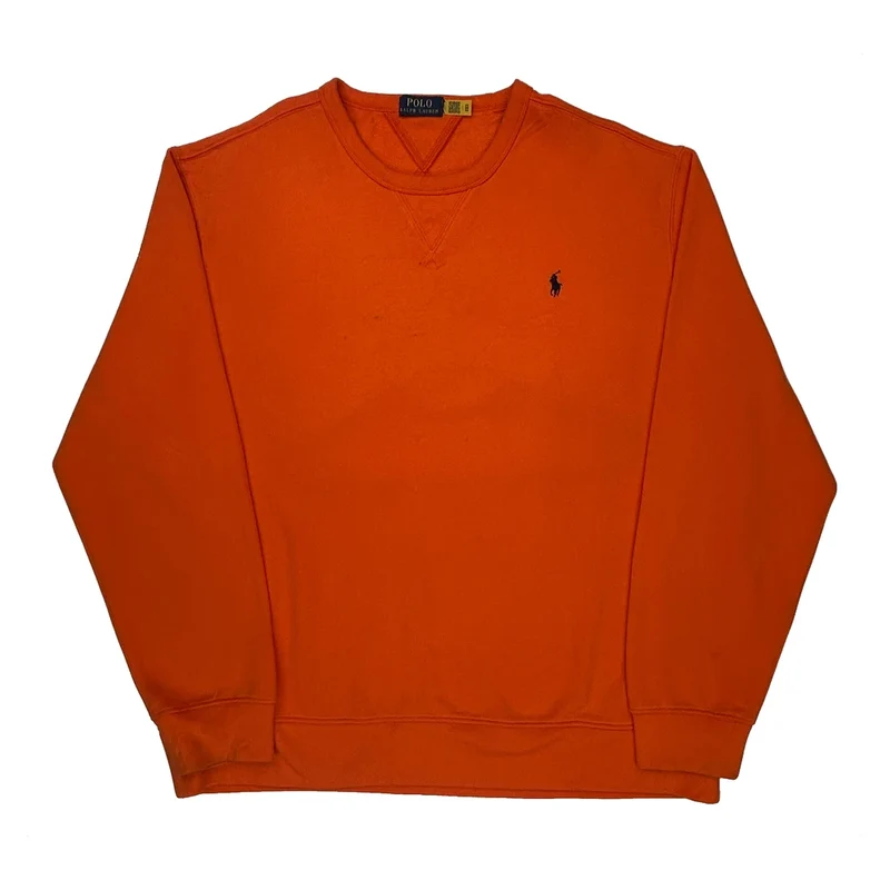 Polo By Ralph Lauren Sweatshirt - XL Orange Cotton