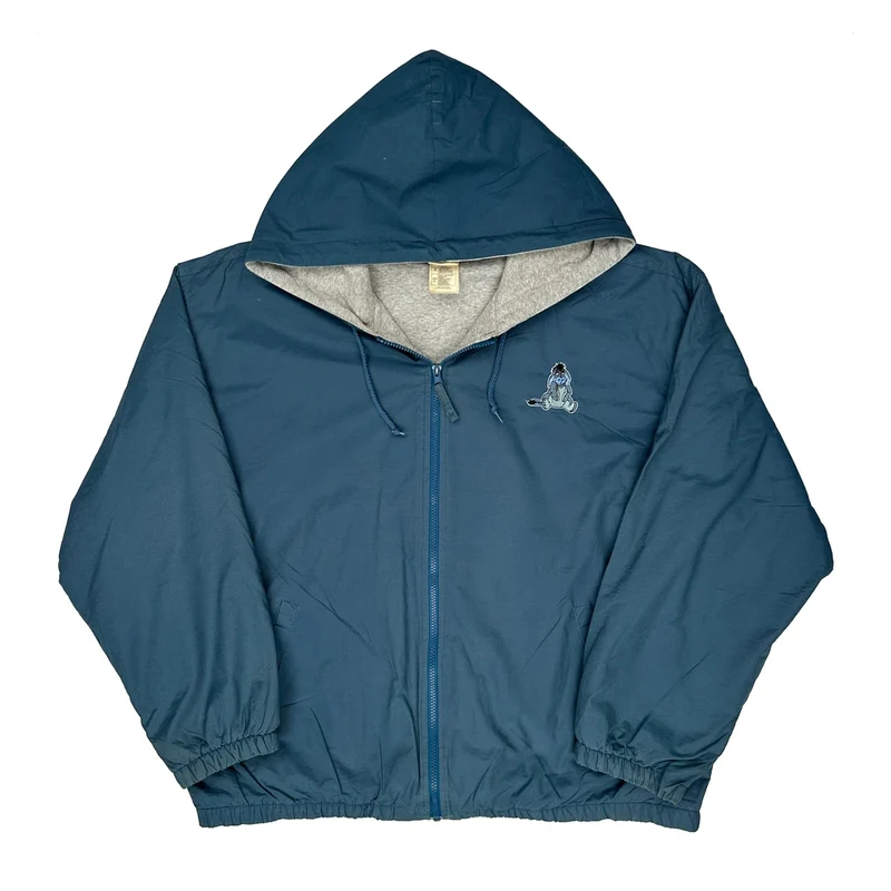 Eeyore Disney Cartoon Jacket - Large Blue Cotton Blend
