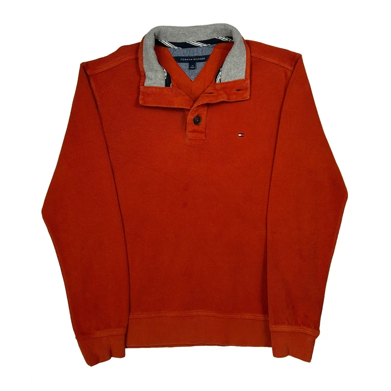 Tommy Hilfiger Jumper - Large Orange Cotton