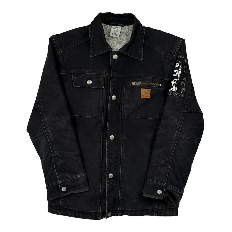 Age 12-14 Carhartt Graphic Jacket - Large Black Cotton