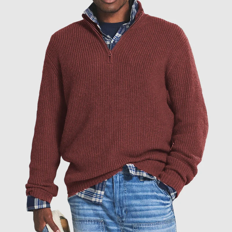 Heren Luxe Pullover met Ritssluiting - Stijlvol & Comfortabel