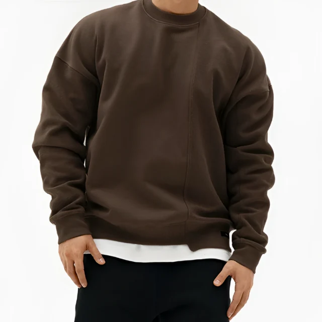 Heren Sweater met Asymmetrische Naad - Moderne Comfort voor de Winter