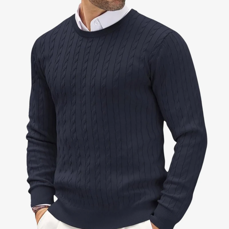 Heren Kabelgebreide Trui - Klassieke Pullover voor Winter