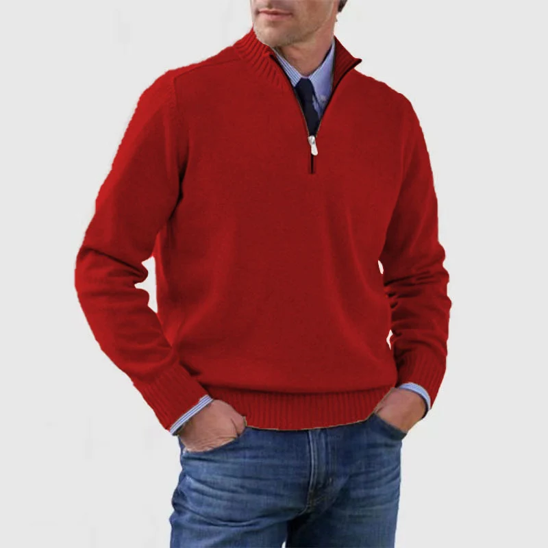 Modieuze Herentrui met Halve Rits - Comfort en Stijl