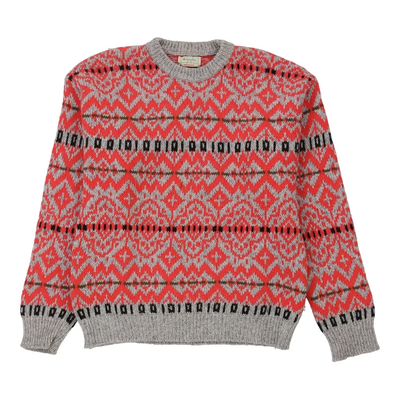 Shetland Benetton Jumper - XL Red Wool