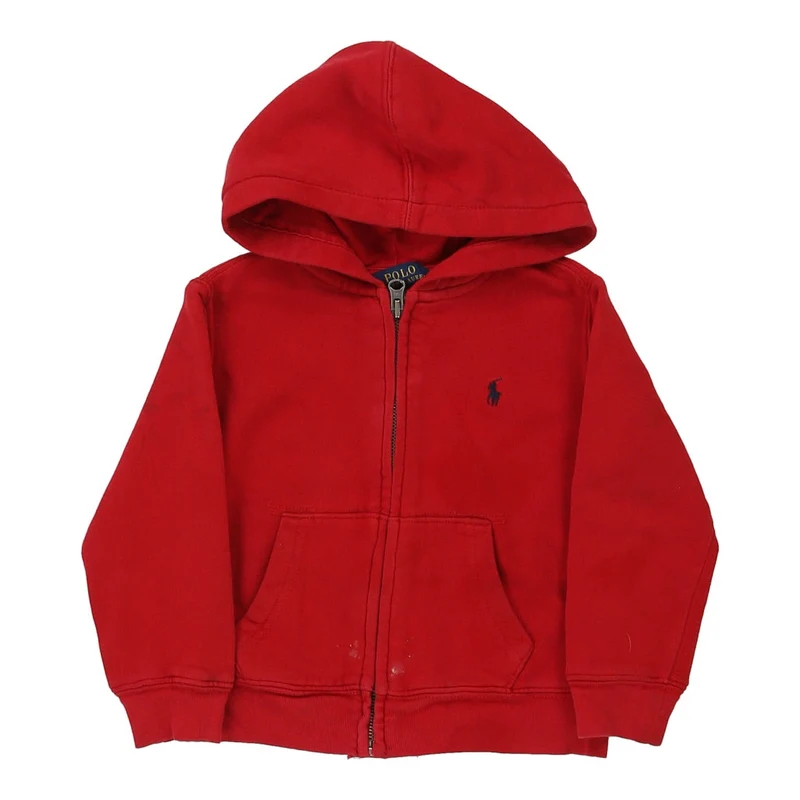 Age 3 Ralph Lauren Hoodie - 2XS Red Cotton Blend