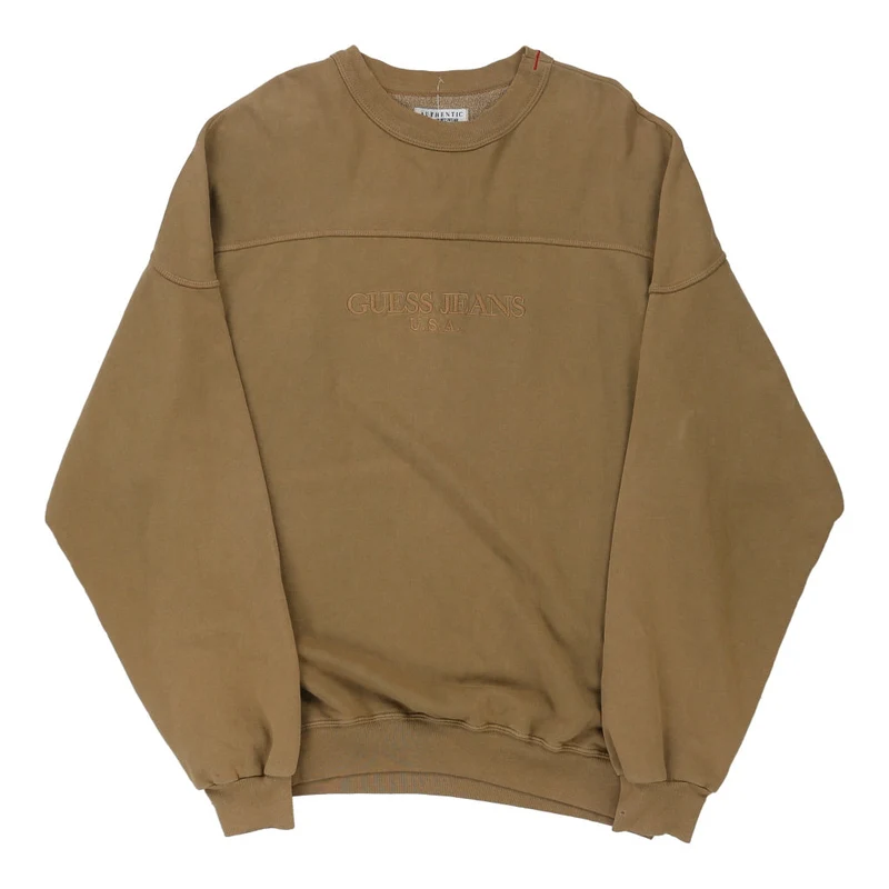Guess Sweatshirt - Large Beige Cotton Blend