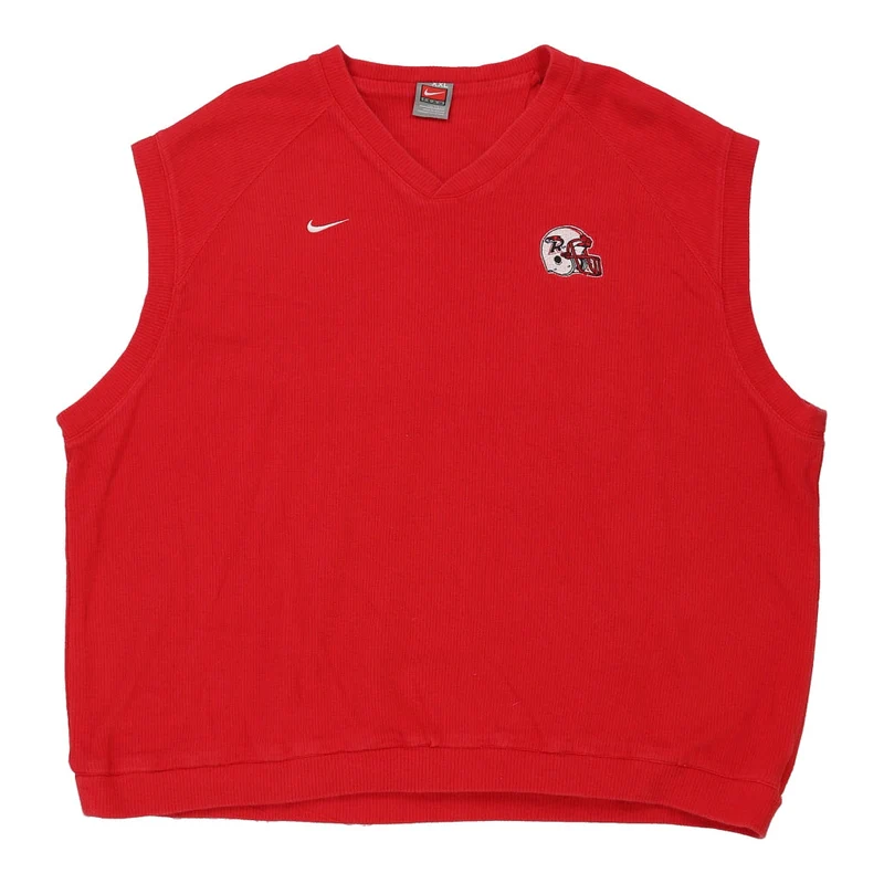 Nike Sweater Vest - 2XL Red Cotton Blend