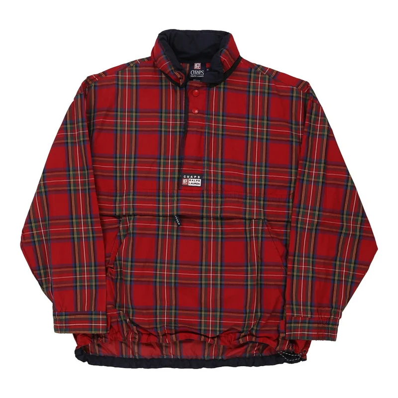Chaps Denim Checked Jacket - XL Red Cotton