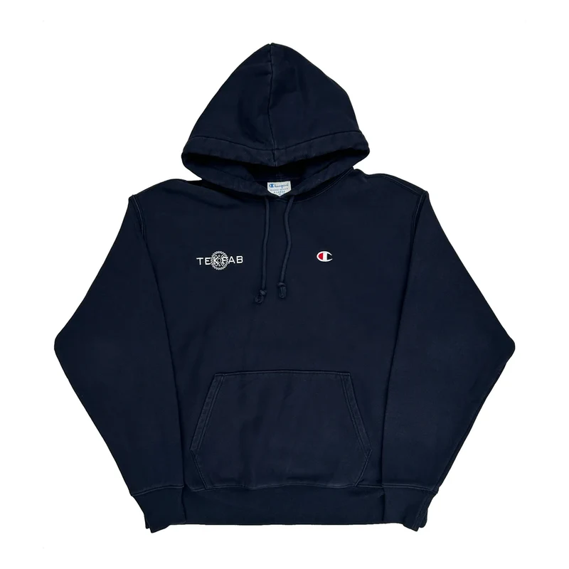 Reverse Weave Champion Hoodie - XL Navy Cotton Blend