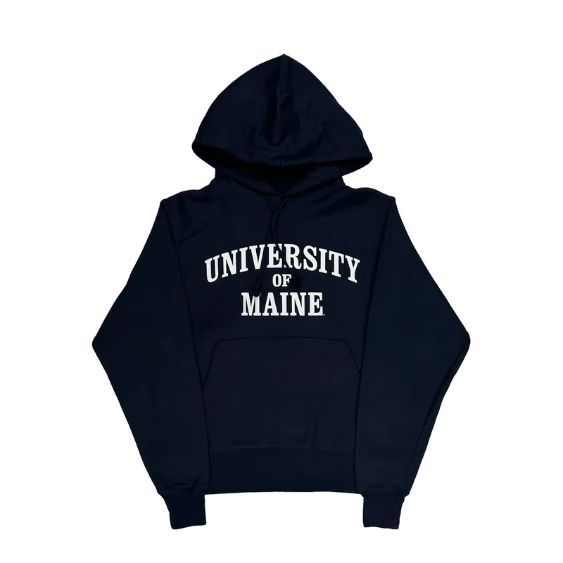 Reverse Weave Champion College Hoodie - Small Navy Cotton Blend
