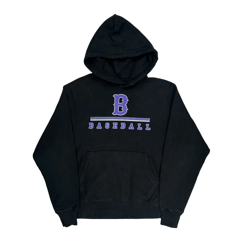 Reverse Weave Champion College Hoodie - Medium Black Cotton