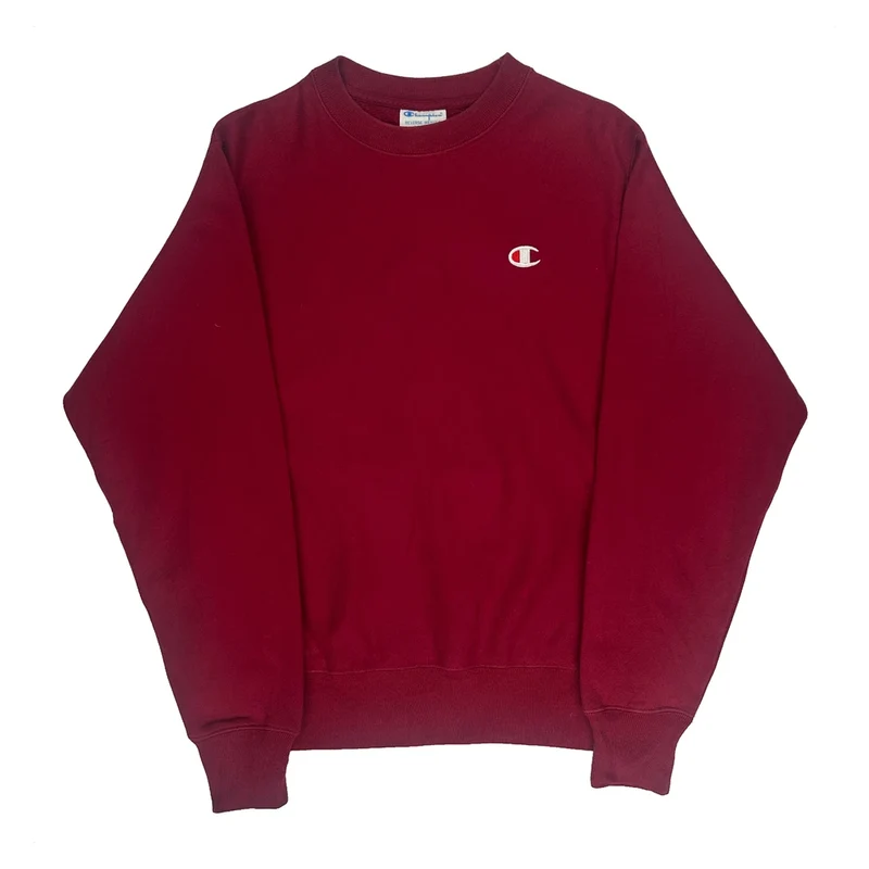Reverse Weave Champion Sweatshirt - Small Red Cotton
