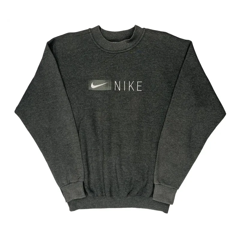 Made In USA 90S Nike Sweatshirt - Medium Grey Cotton