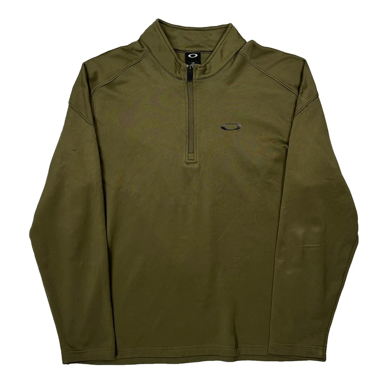 Oakley 1/4 Zip - Large Green Cotton