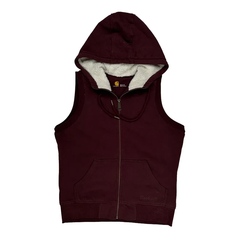 Carhartt Fleece Gilet - Medium Burgundy Cotton