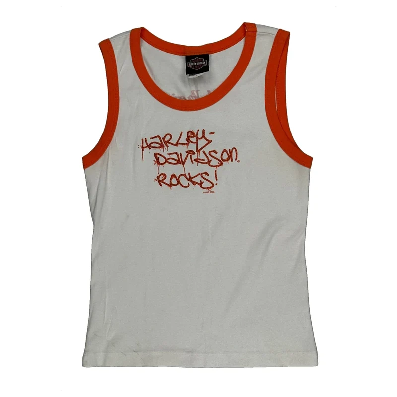 Sauk Prairie Harley Davidson Vest - Large White Cotton