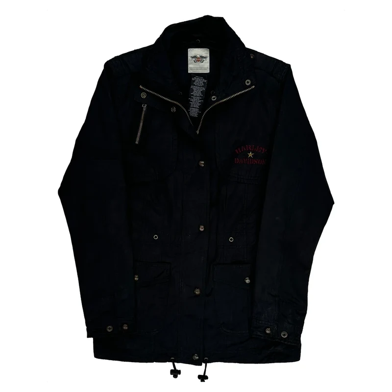 Harley Davidson Jacket - Medium Black Cotton