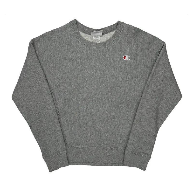 Reverse Weave Champion Sweatshirt - Small Gray Cotton Blend