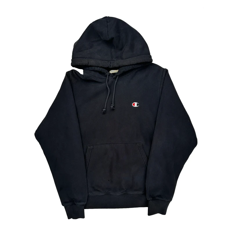 Reverse Weave Champion Hoodie - Small Black Cotton Blend