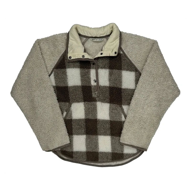 Woolrich Checked Fleece - Large Brown Polyester