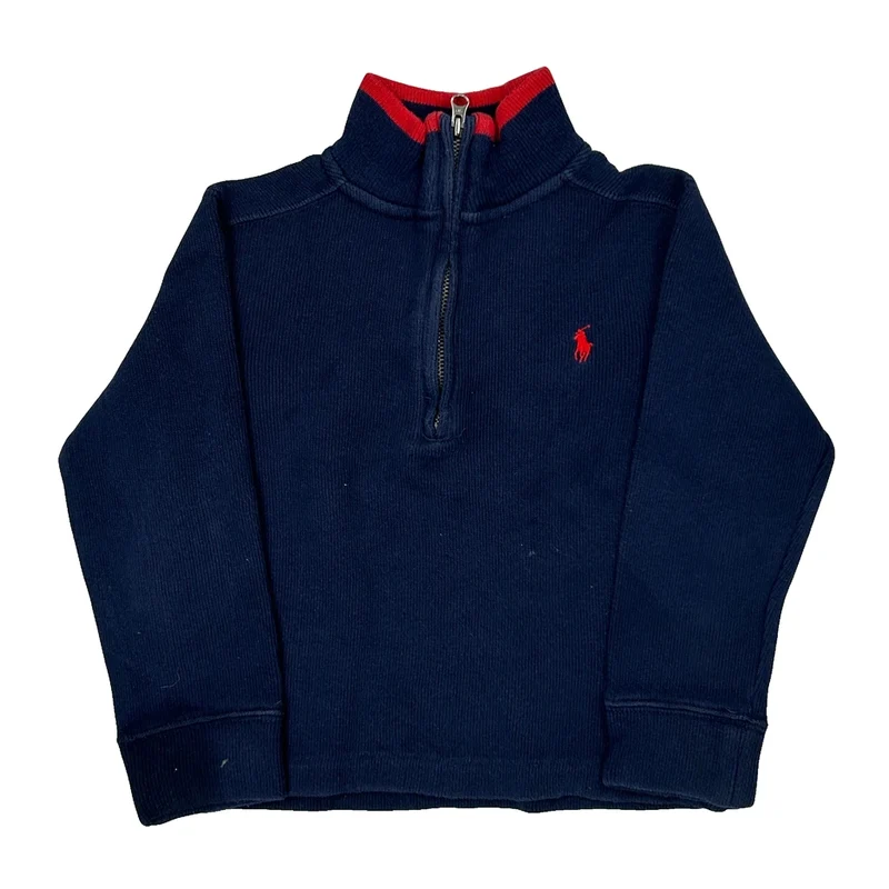 Age 2 Polo By Ralph Lauren 1/4 Zip - XS Navy Cotton