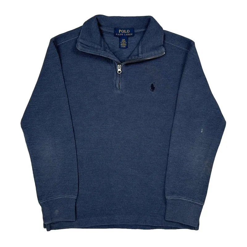 Age 6-7 Polo By Ralph Lauren 1/4 Zip - Small Blue Cotton Blend