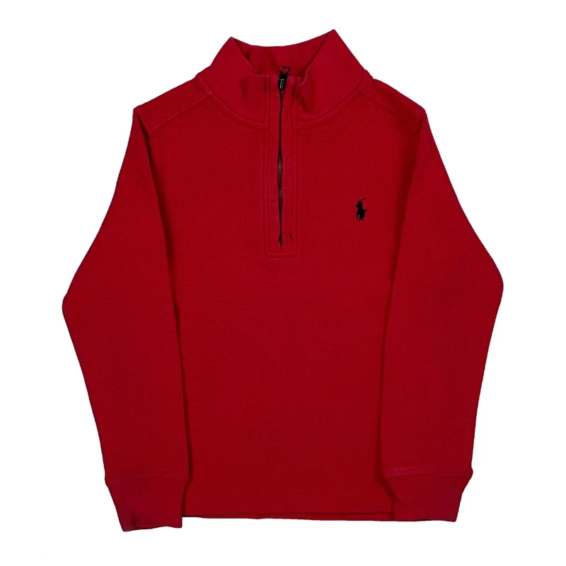 Age 3 Polo By Ralph Lauren 1/4 Zip - XS Red Cotton
