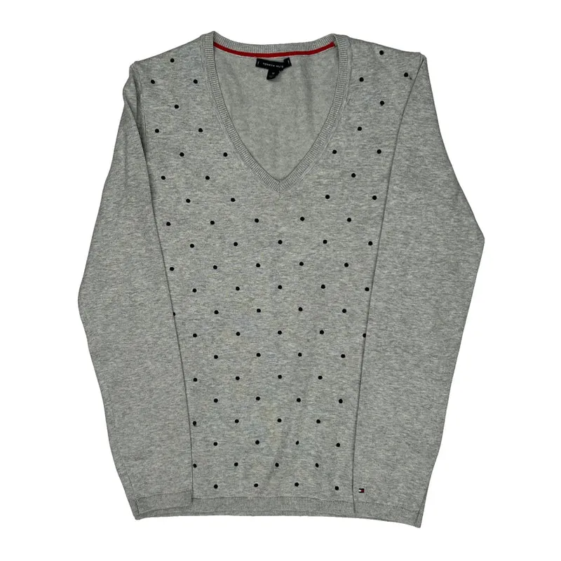 Tommy Hilfiger Polka Dot Jumper - Medium Grey Cotton