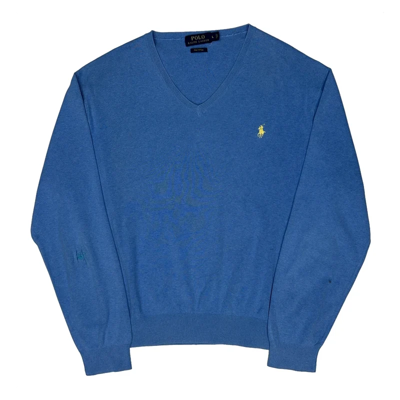 Polo By Ralph Lauren Jumper - Large Blue Cotton