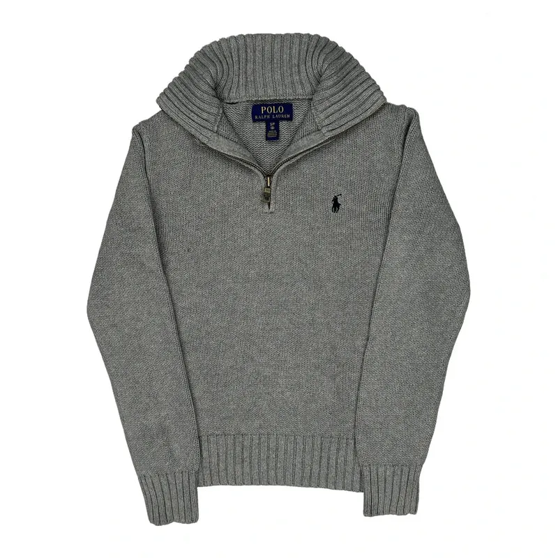 Age 6-7 Polo By Ralph Lauren 1/4 Zip - Small Grey Cotton