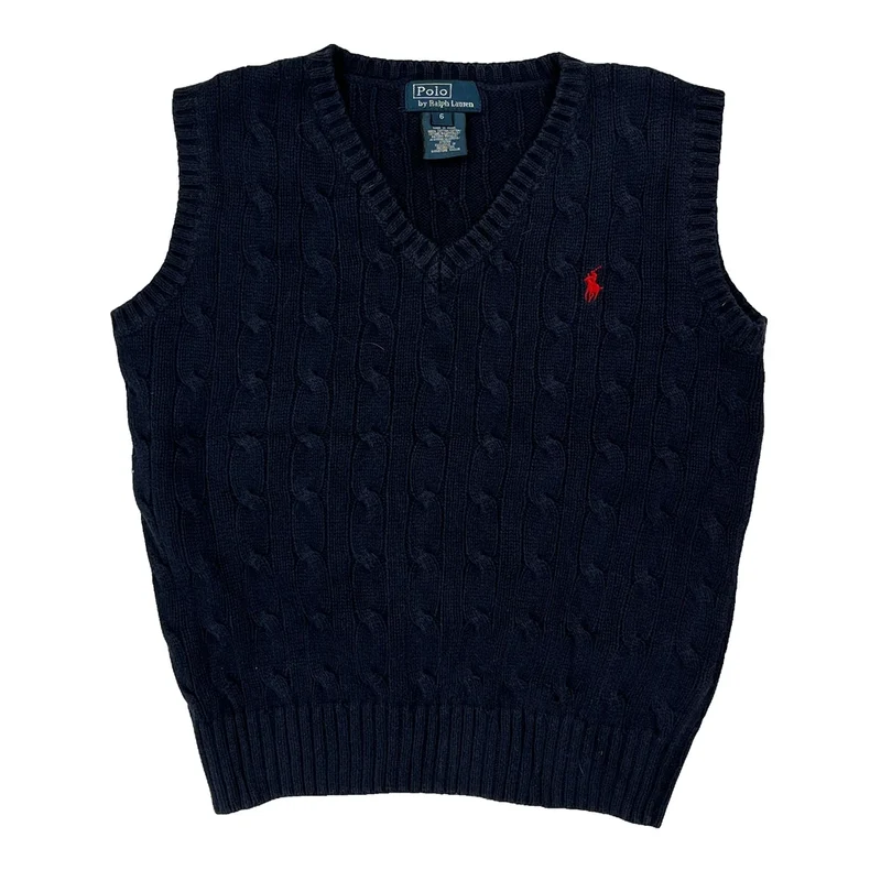 Age 6 Polo By Ralph Lauren Sweater Vest - XS Navy Cotton