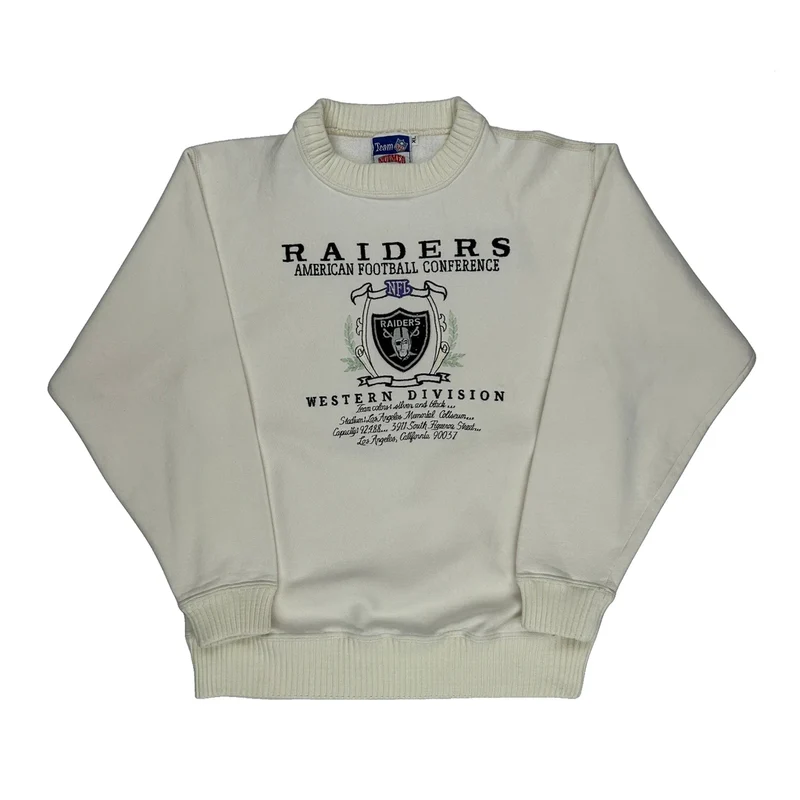 Raiders Nutmeg NFL Sweatshirt - XL White Cotton