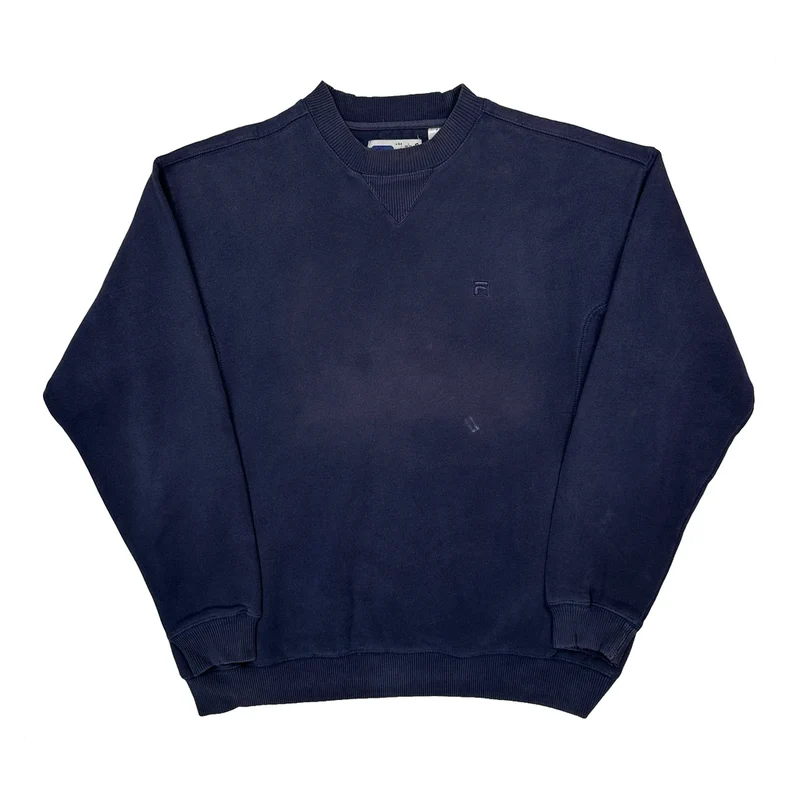 Fila Sweatshirt - Large Navy Cotton