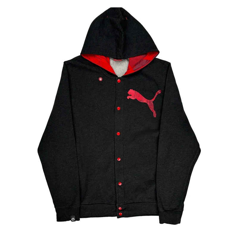 Puma Jacket - Large Black Cotton Blend