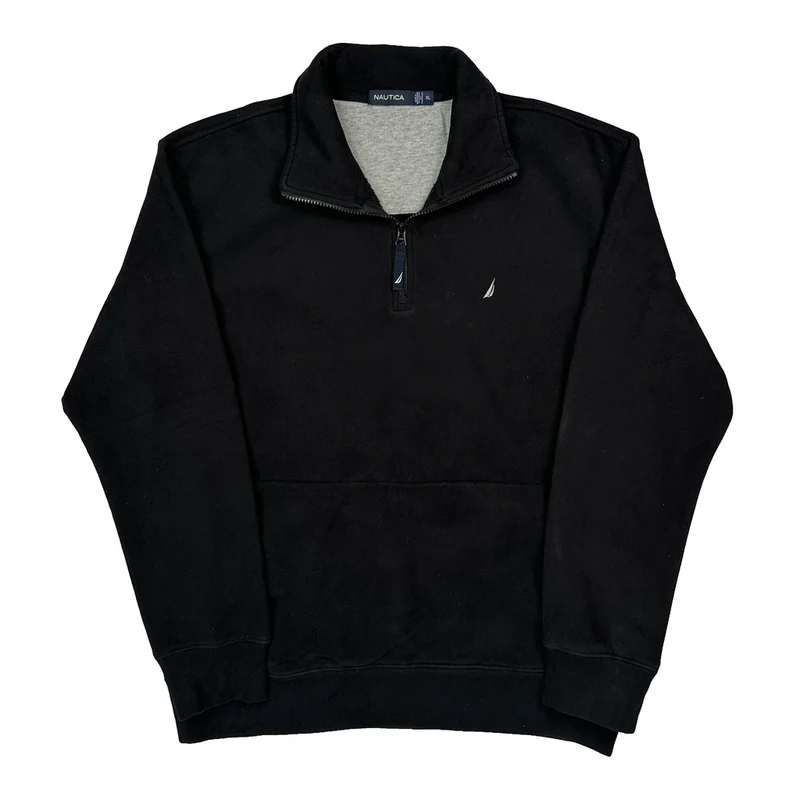 Nautica 1/4 Zip - XL Black Cotton Blend