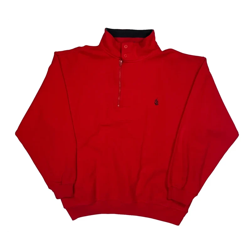 Nautica 1/4 Zip - Large Red Cotton